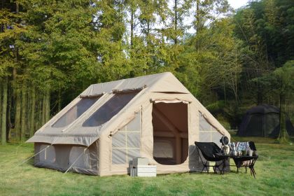 9.8 x13ft Inflatable Camping Tents with Hand Pump, Air Glamping Tents, Easy Setup Waterproof and Windproof Blow up Tent