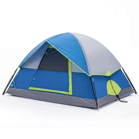 4 Person Waterproof Camping Tent with Rainfly, Easy Setup Dome Tent with Mesh Windows & Skylights, Lightweight Portable Tent for Outdoor Camping