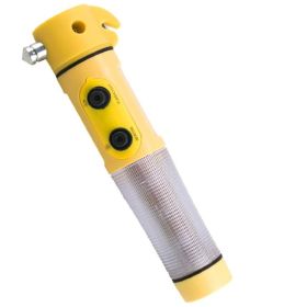 Red&Yellow Multi-functional Car Safety Hammer With Flashlight (Option: Yellow)