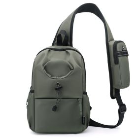Men's Oxford Cloth Splash-proof Shoulder Crossbody Chest Bag (Option: Green)